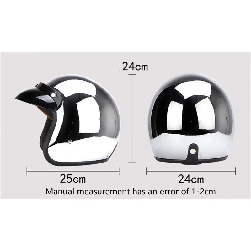 Chrome Retro Motorcycle Full Face Helmet by RiderOut™