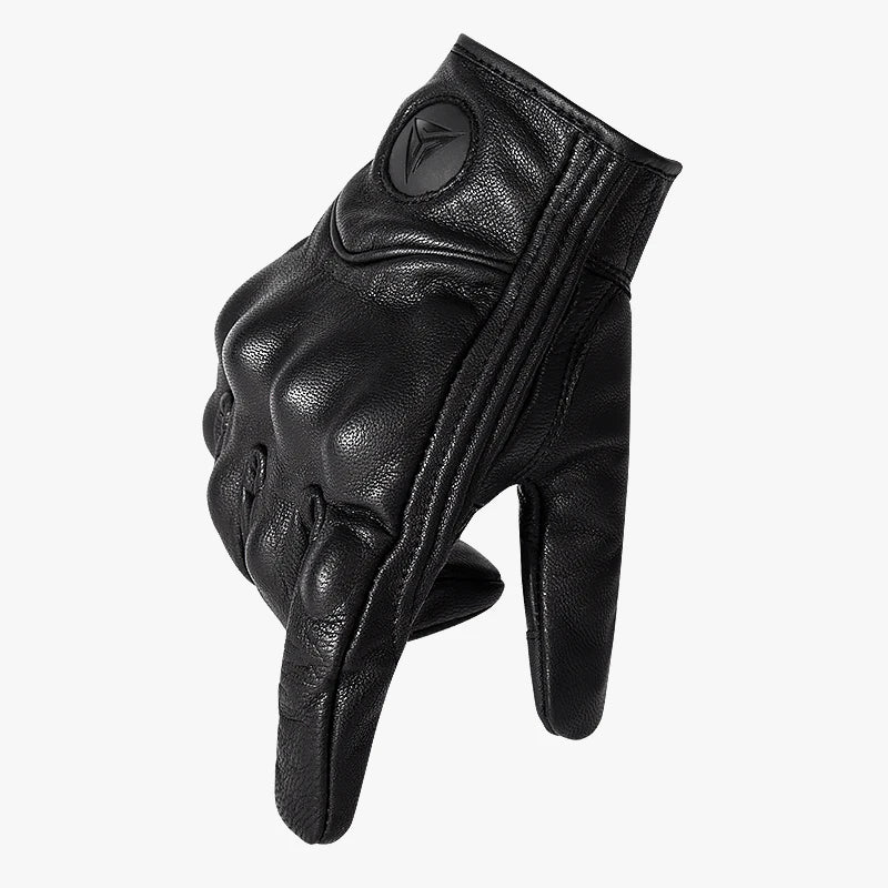 Full Finger Perforated Retro Racing Gloves by RiderOut™