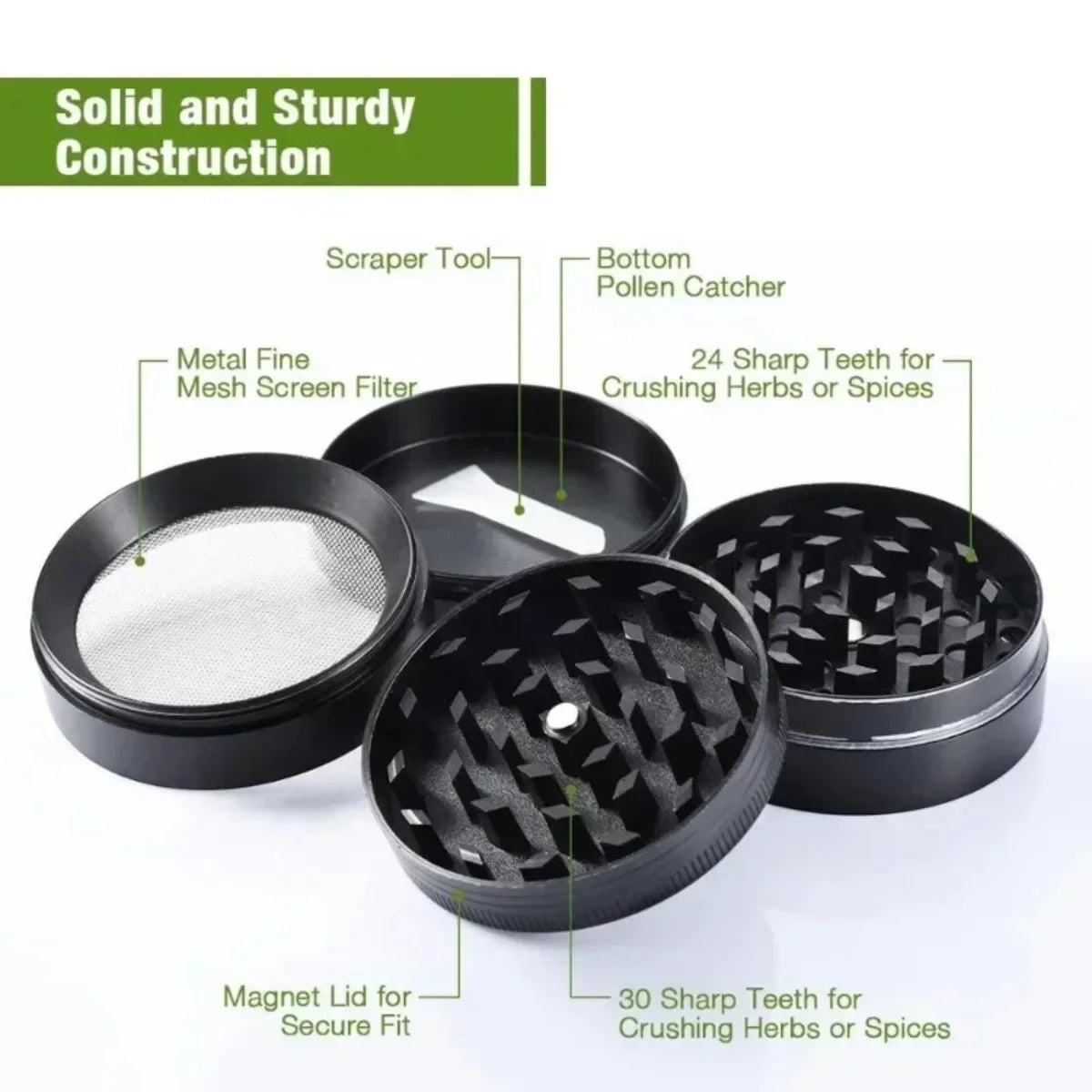 Metal Herb Grinder 4-Layers Spice Nut Crusher by RiderOut™