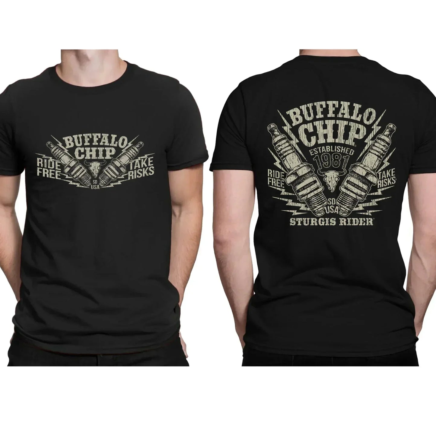 Black Essential Motorcycle Speed Junkies T-shirts by RiderOut™