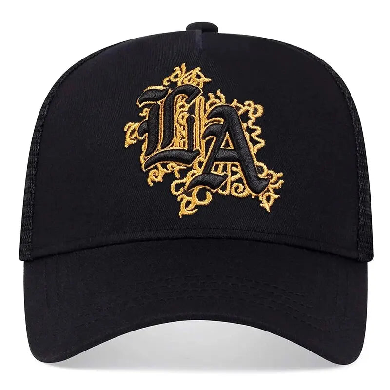 LA Letter Embroidery Baseball Net Caps by RiderOut™