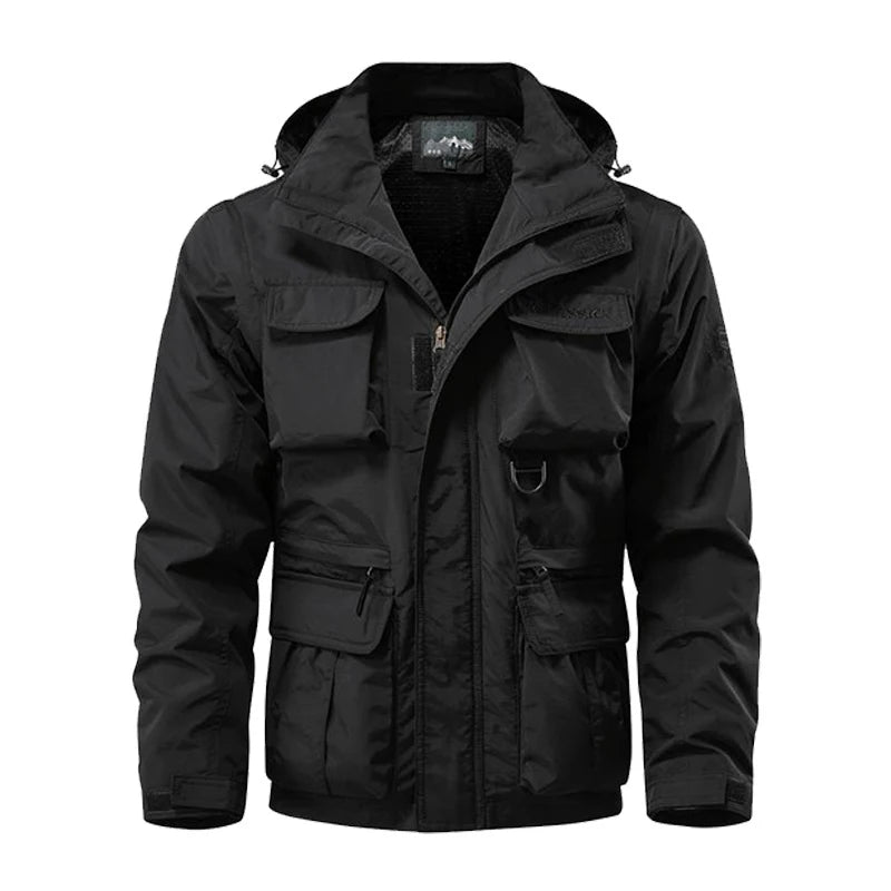Multi-pocket Windbreaker Hooded Jacket by RiderOut