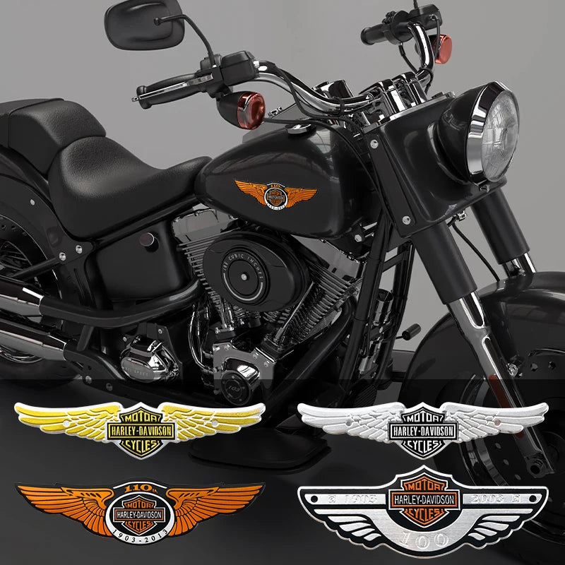 Metal Classic HD Motorcycle Logo Stickers by RiderOut™