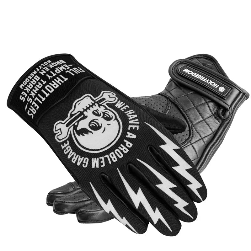 Black Holy Freedom Motorcycle Gloves by RiderOut
