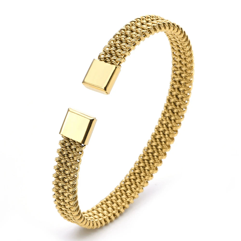 Woven Flat Mesh C-Shaped Chain Bracelet by RiderOut™