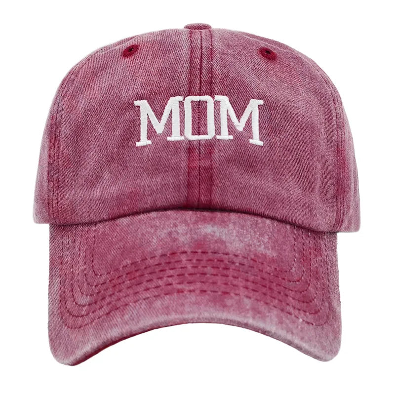 Washed Cotton DAD MOM Embroidered Baseball Cap by RiderOut™