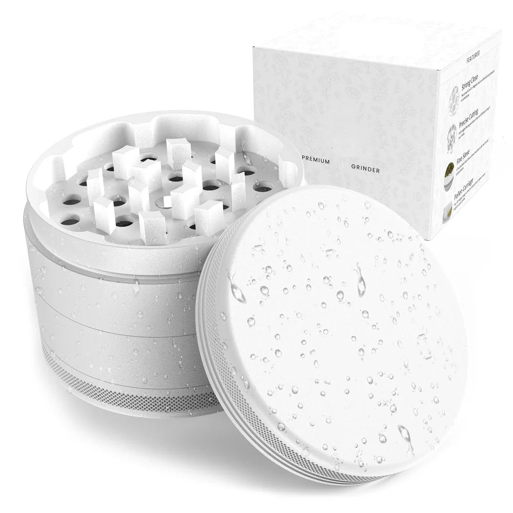 White Nonstick Ceramic Coating Metal Grinder-4 Layers by RiderOut™