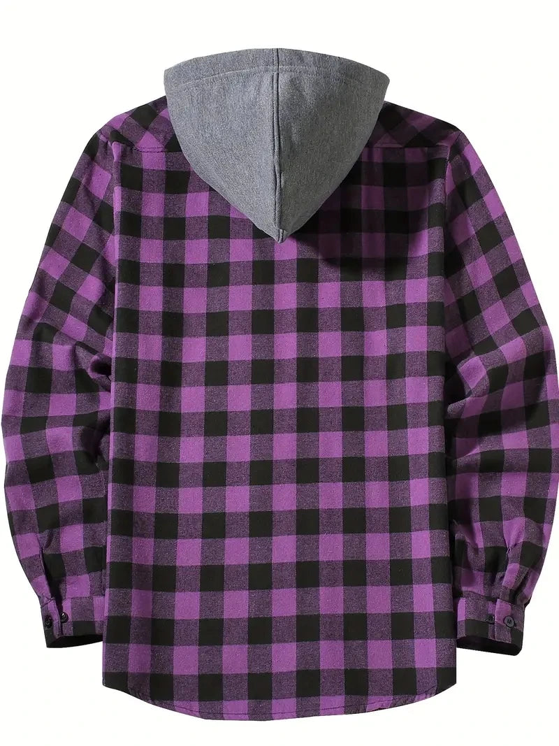 Long Sleeved Plaid Hooded by RiderOut