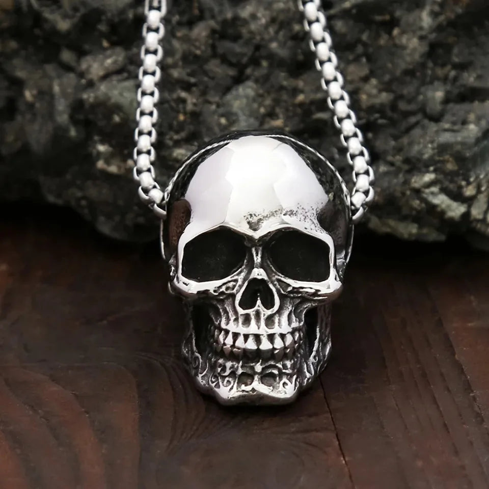 Vintage Skull Pendant Punk Necklace by RiderOut™