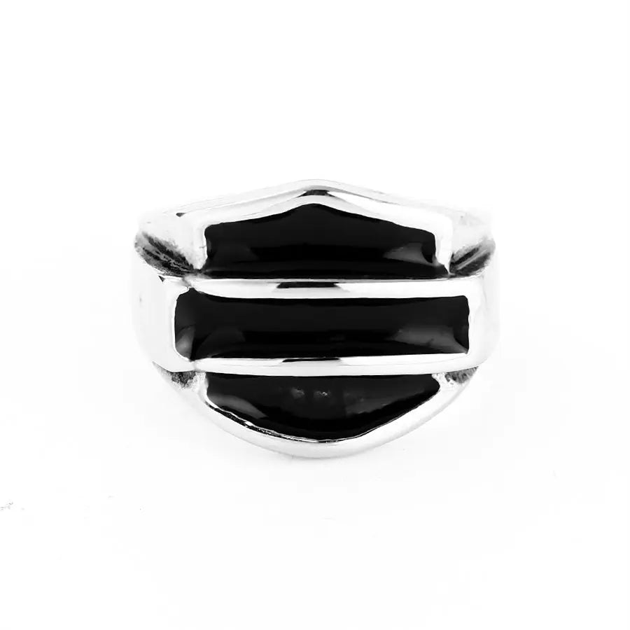 H D Logo Vintage Titanium Steel Ring by RiderOut