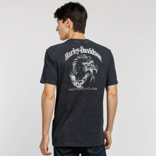 Dark Gray HD Basic Logo Washed Cotton T-shirts by RiderOut™