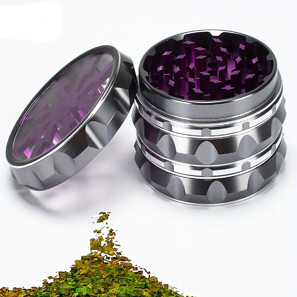 2.5inch Hand Crank Aluminium Grinder with Clear Top by RiderOut™