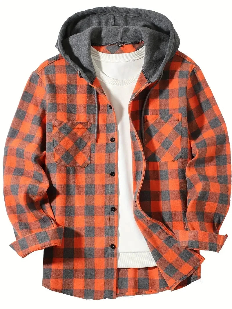 Long Sleeved Plaid Hooded by RiderOut