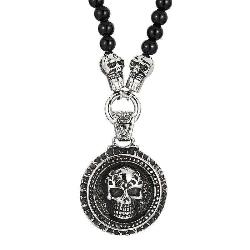 Rosary Beads Skull Pendant Necklace by RiderOut™