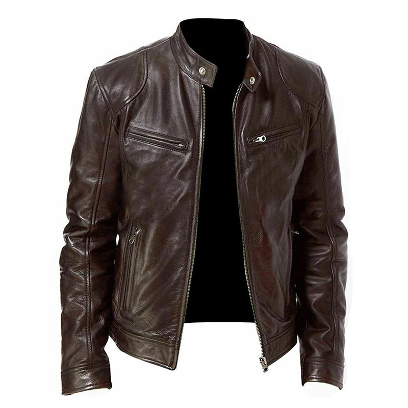 PU Leather Casual Motorcycle Jacket by RiderOut