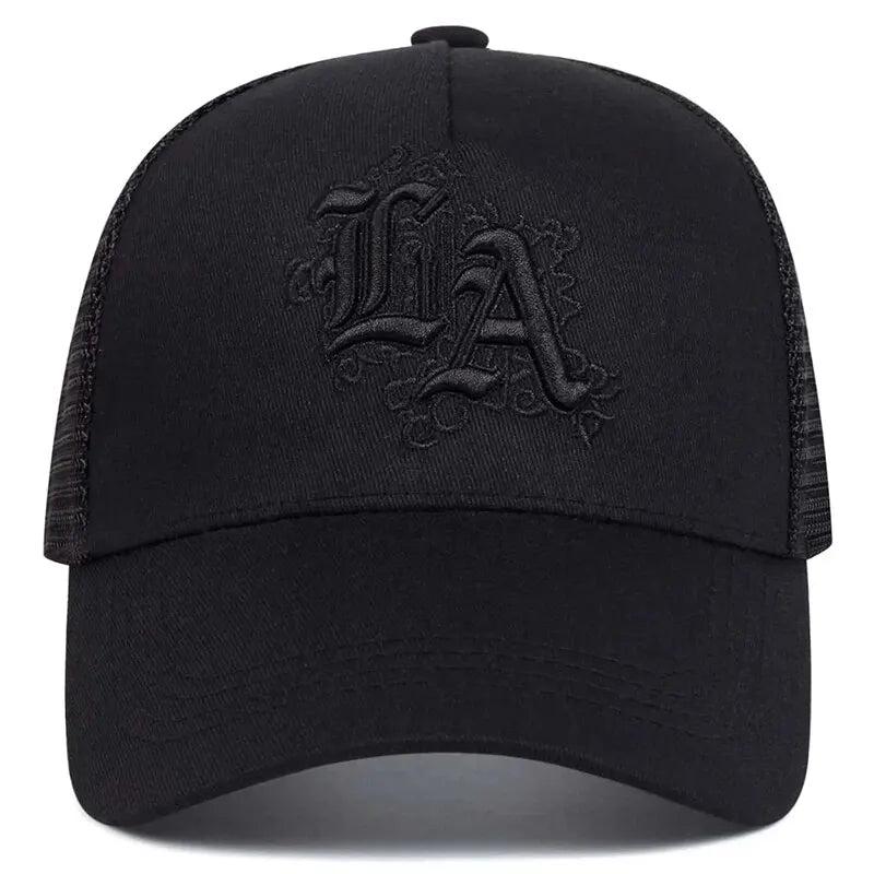 LA Letter Embroidery Baseball Net Caps by RiderOut™