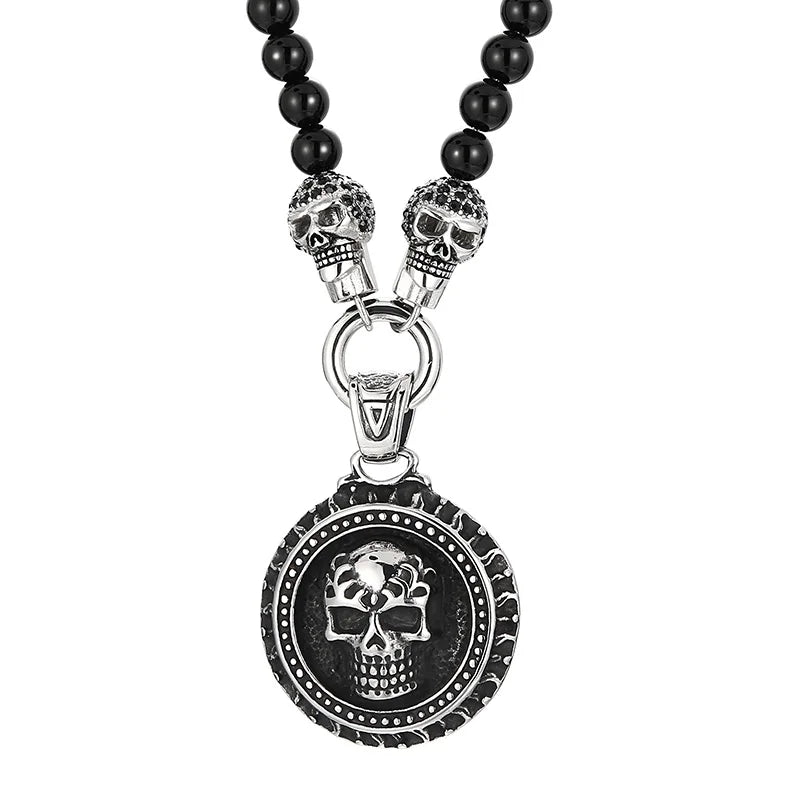 Rosary Beads Skull Pendant Necklace by RiderOut™