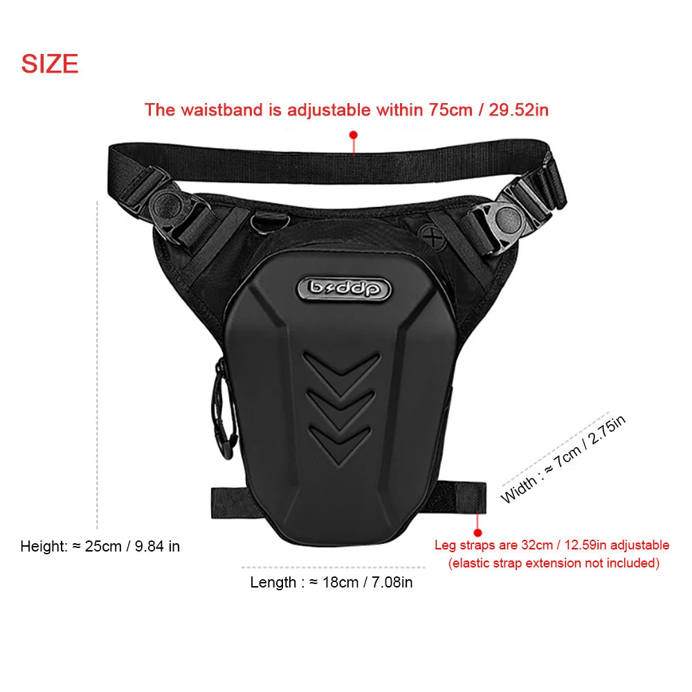 Waterproof Motorcycle Drop Leg Side Black Bag by RiderOut™