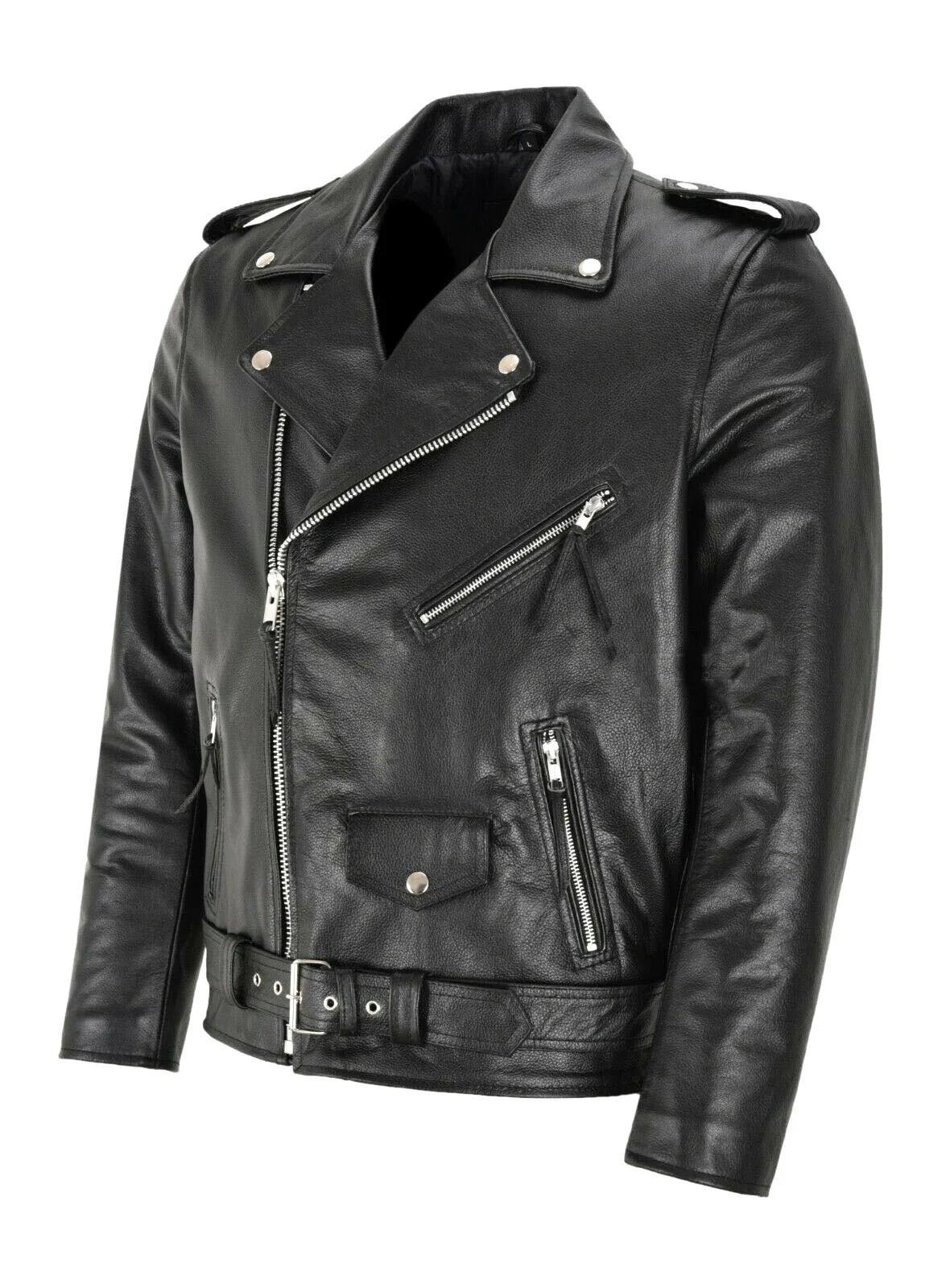 Slim Fit PU Leather Motorcycle Jacket by RiderOut