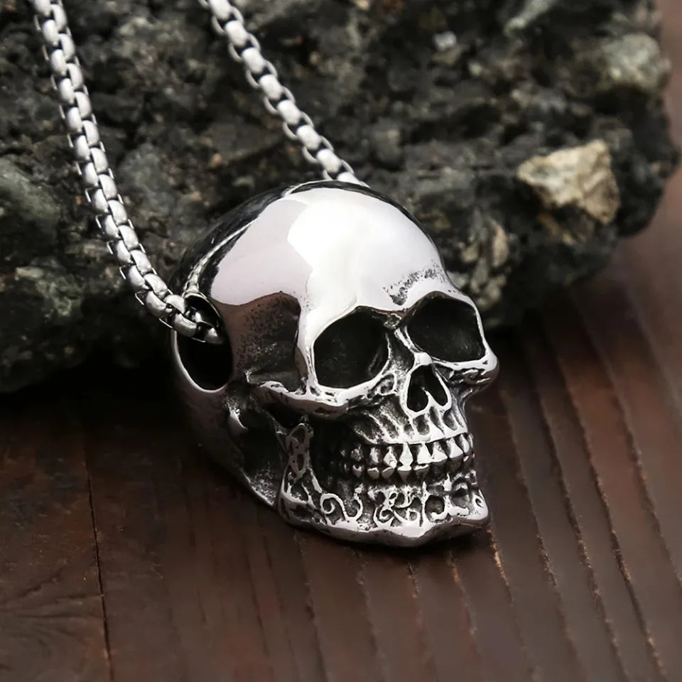 Vintage Skull Pendant Punk Necklace by RiderOut™