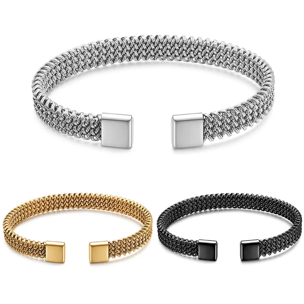 Woven Flat Mesh C-Shaped Chain Bracelet by RiderOut™