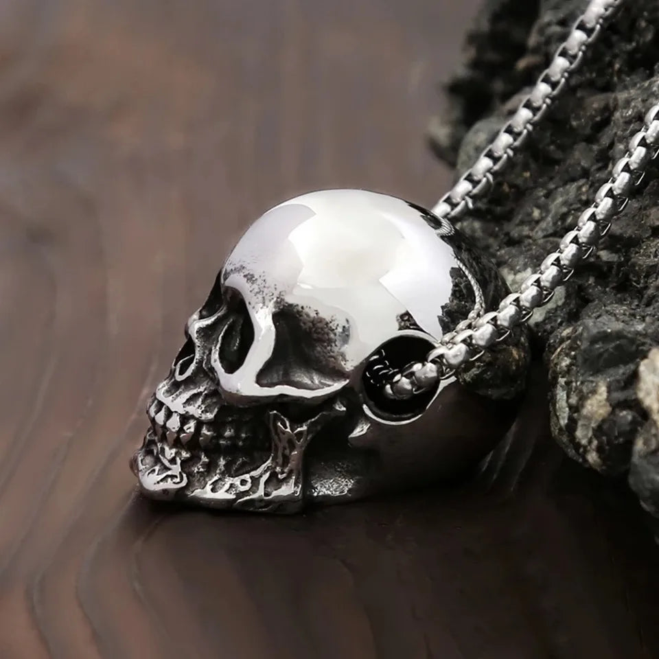 Vintage Skull Pendant Punk Necklace by RiderOut™