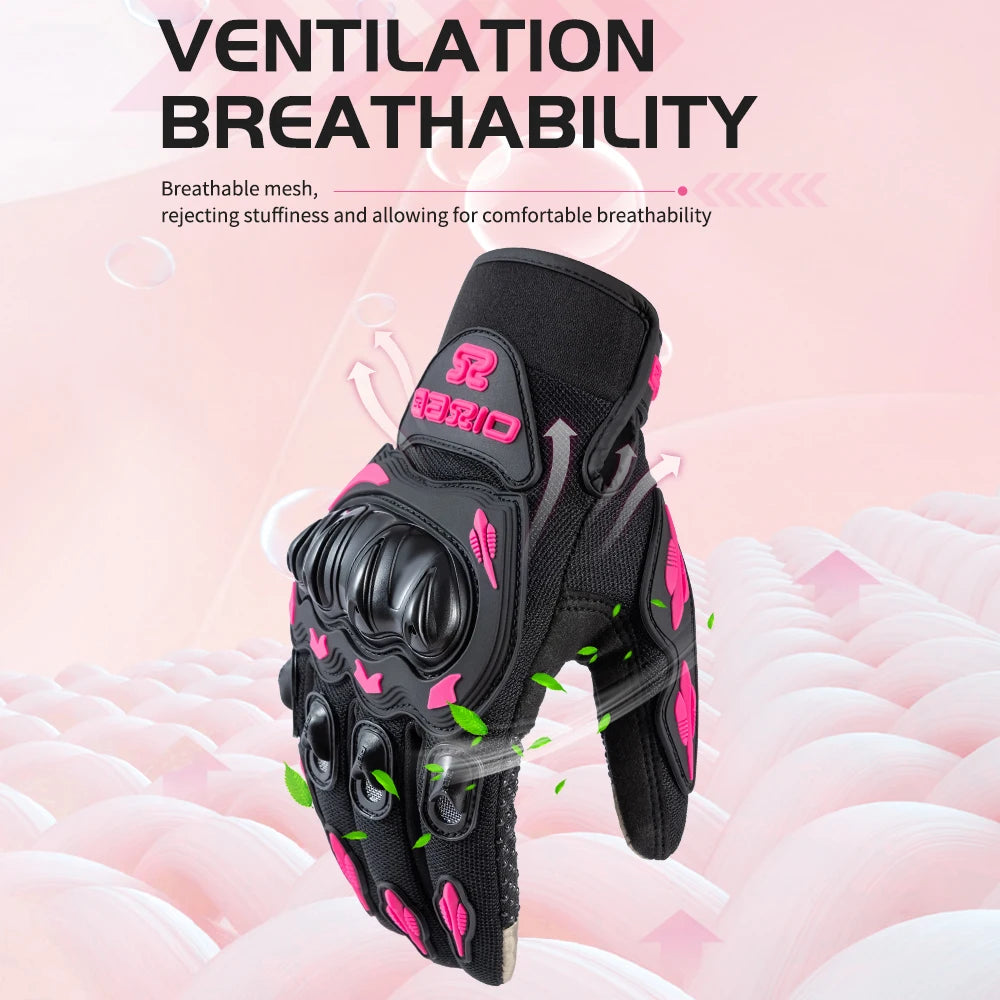 Summer Lady Pink Motorcycle Gloves by RiderOut™