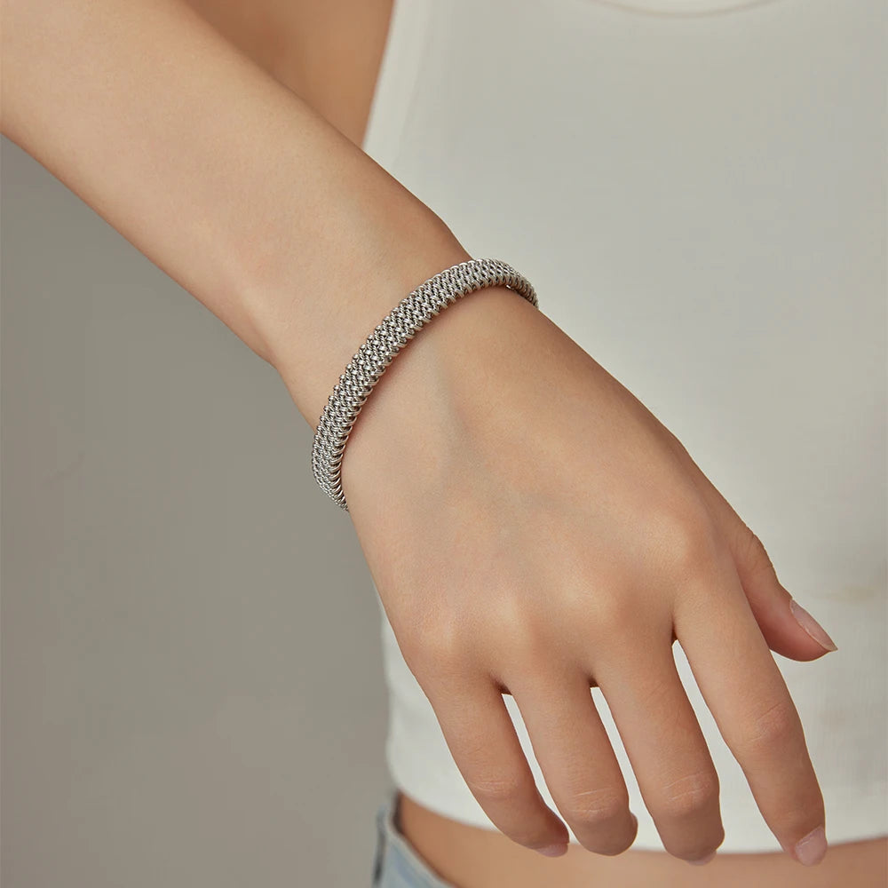 Woven Flat Mesh C-Shaped Chain Bracelet by RiderOut™