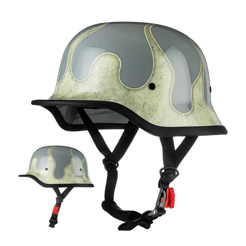Vintage Classic German Retro Motorcycle Helmet by RiderOut™
