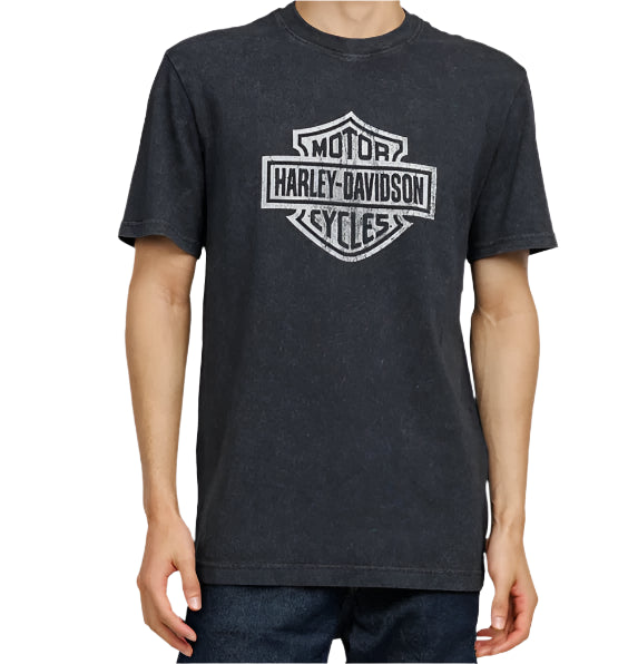 Dark Gray HD Basic Logo Washed Cotton T-shirts by RiderOut™