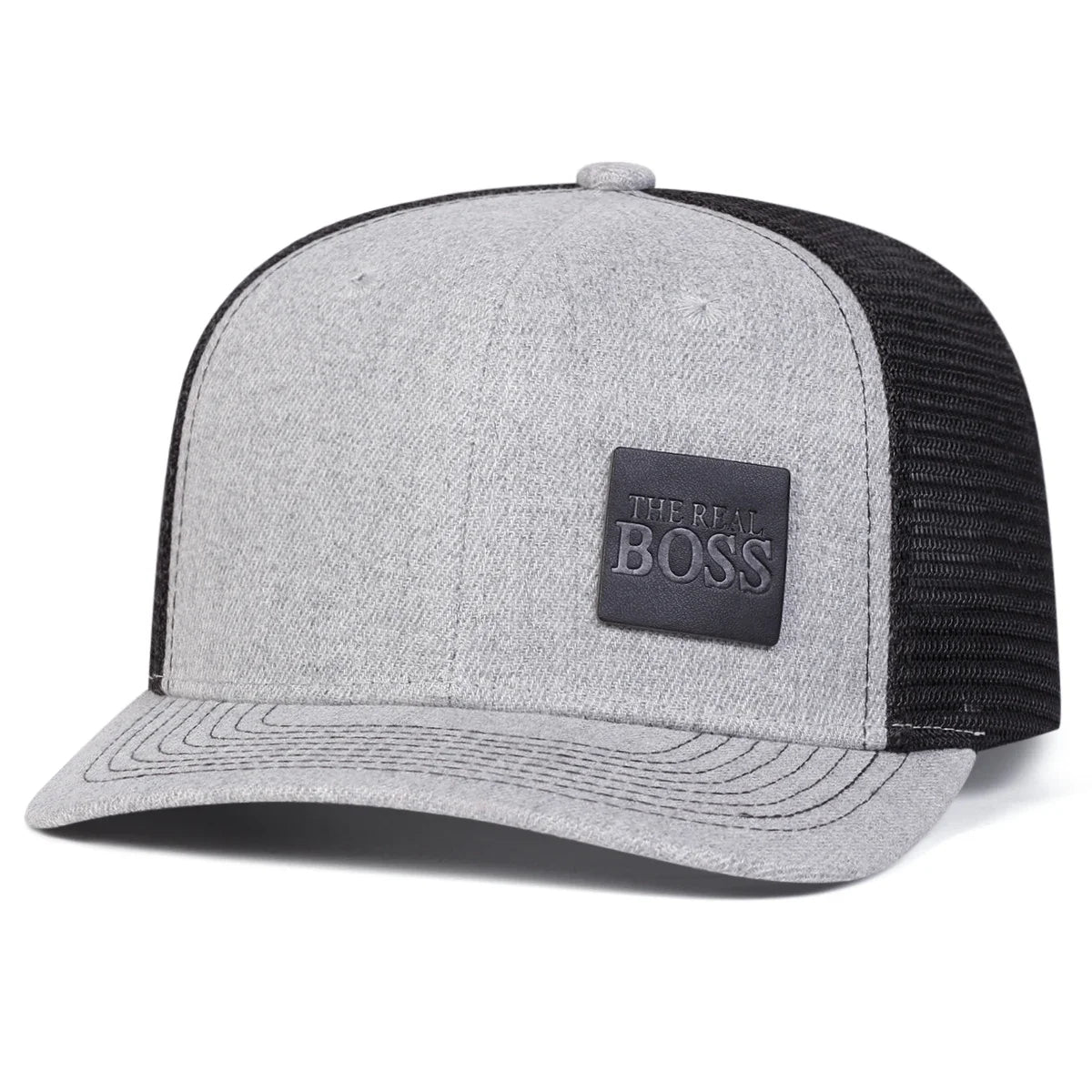 THE REAL BOSS Letter Leather Label Baseball Net Caps by RiderOut™