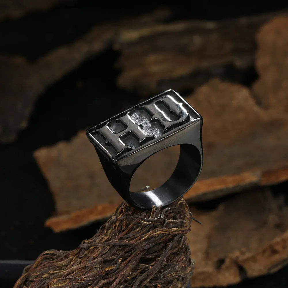 Vintage Classic Locomotive Series HD Titanium Ring by RiderOut