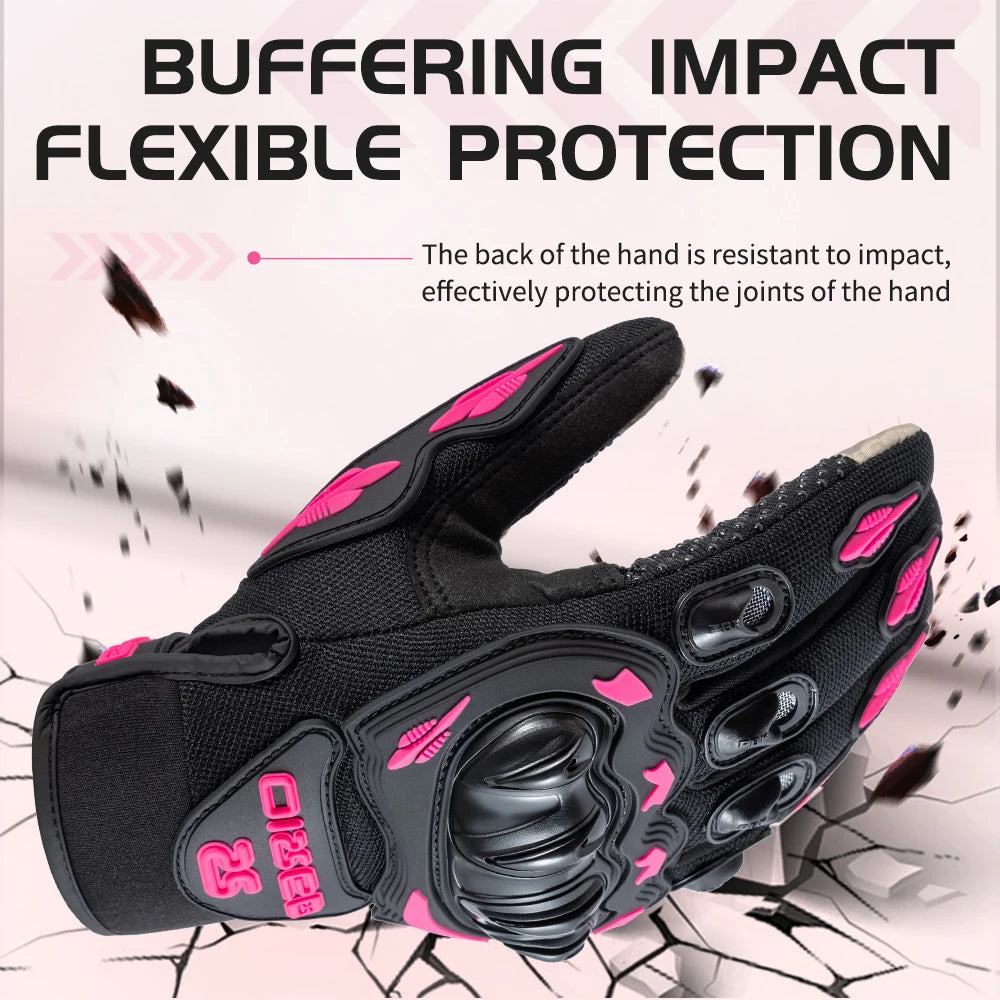 Summer Lady Pink Motorcycle Gloves by RiderOut™