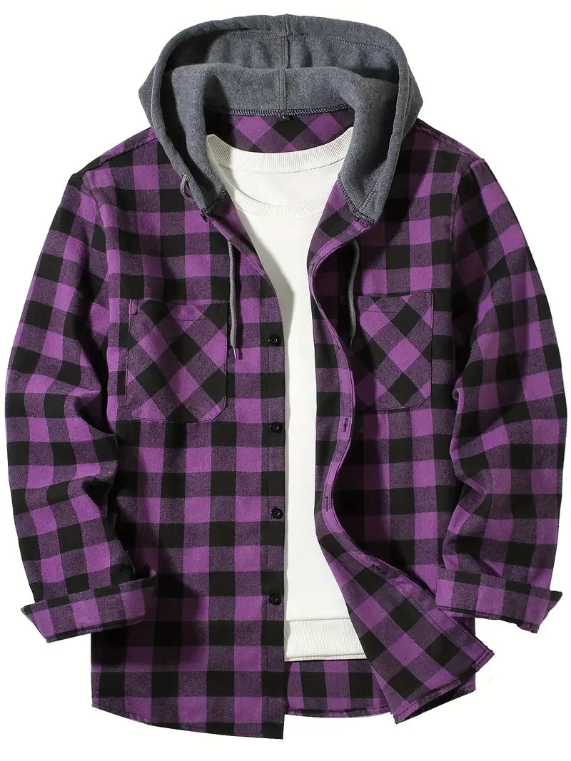 Long Sleeved Plaid Hooded by RiderOut
