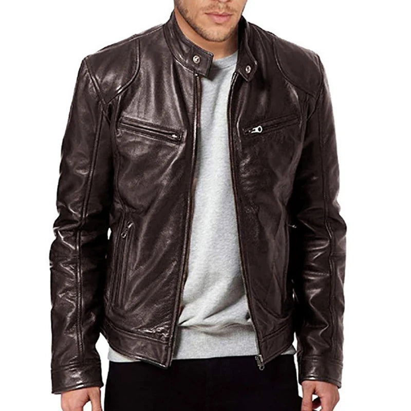 PU Leather Casual Motorcycle Jacket by RiderOut
