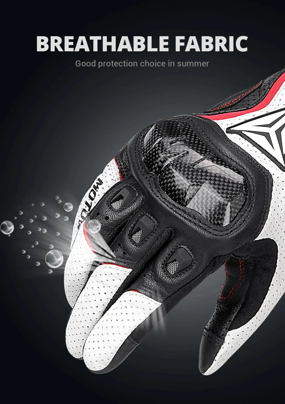 Breathable Leather Touchscreen Seasons Motorcycle Gloves by RiderOut™
