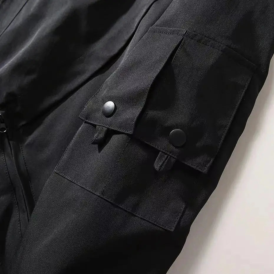 Black Skulls Punk Embroidery Bomber Jacket by RiderOut