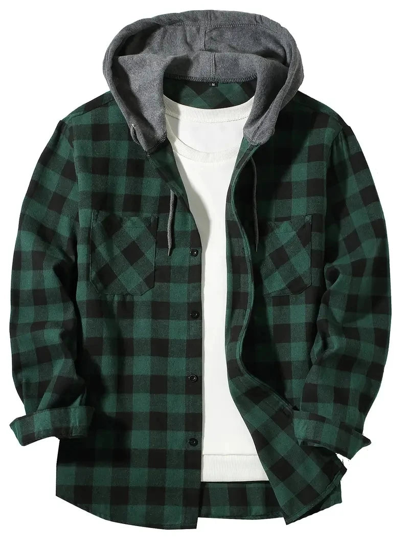 Long Sleeved Plaid Hooded by RiderOut