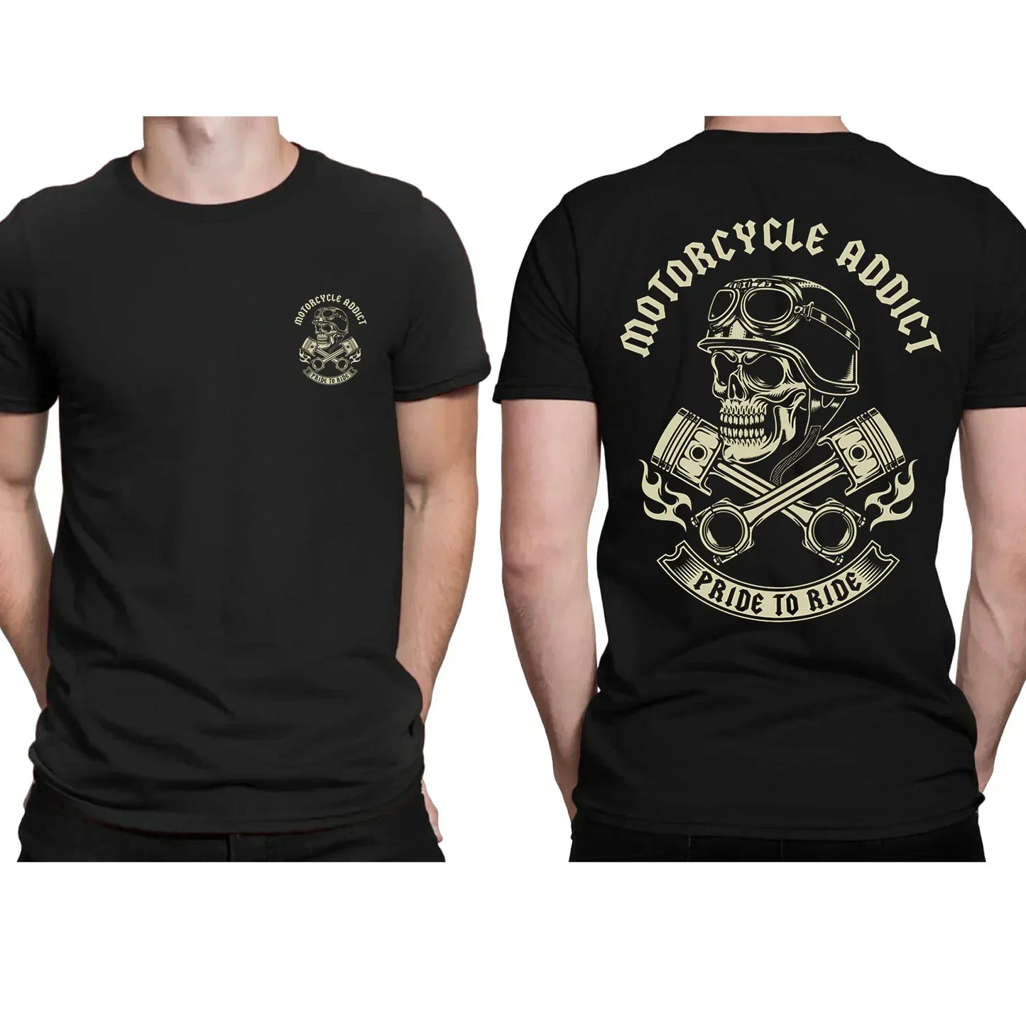 Black Essential Motorcycle Speed Junkies T-shirts by RiderOut™