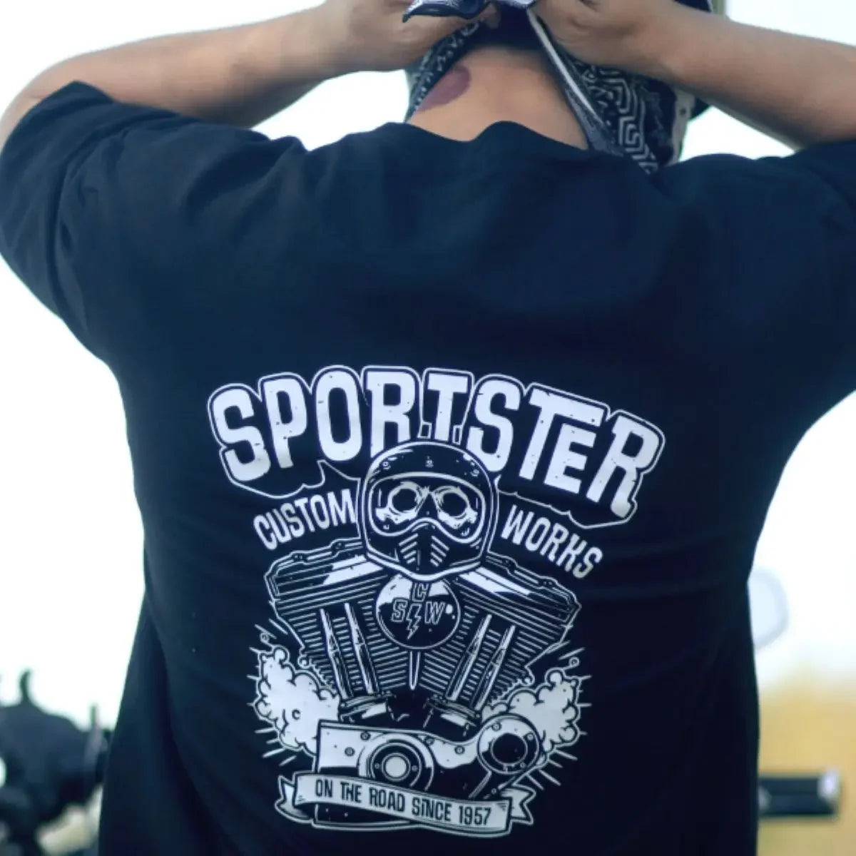 Black Sportster HD Engine American Vintage T-shirt by RiderOut™