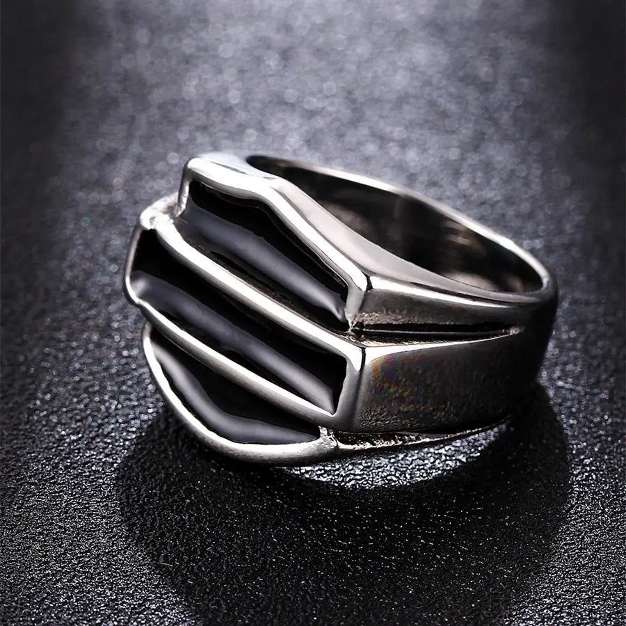 H D Logo Vintage Titanium Steel Ring by RiderOut