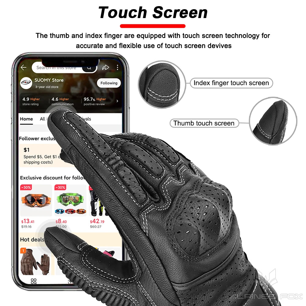 Vintage Leather Motorcycle Gloves by RiderOut™