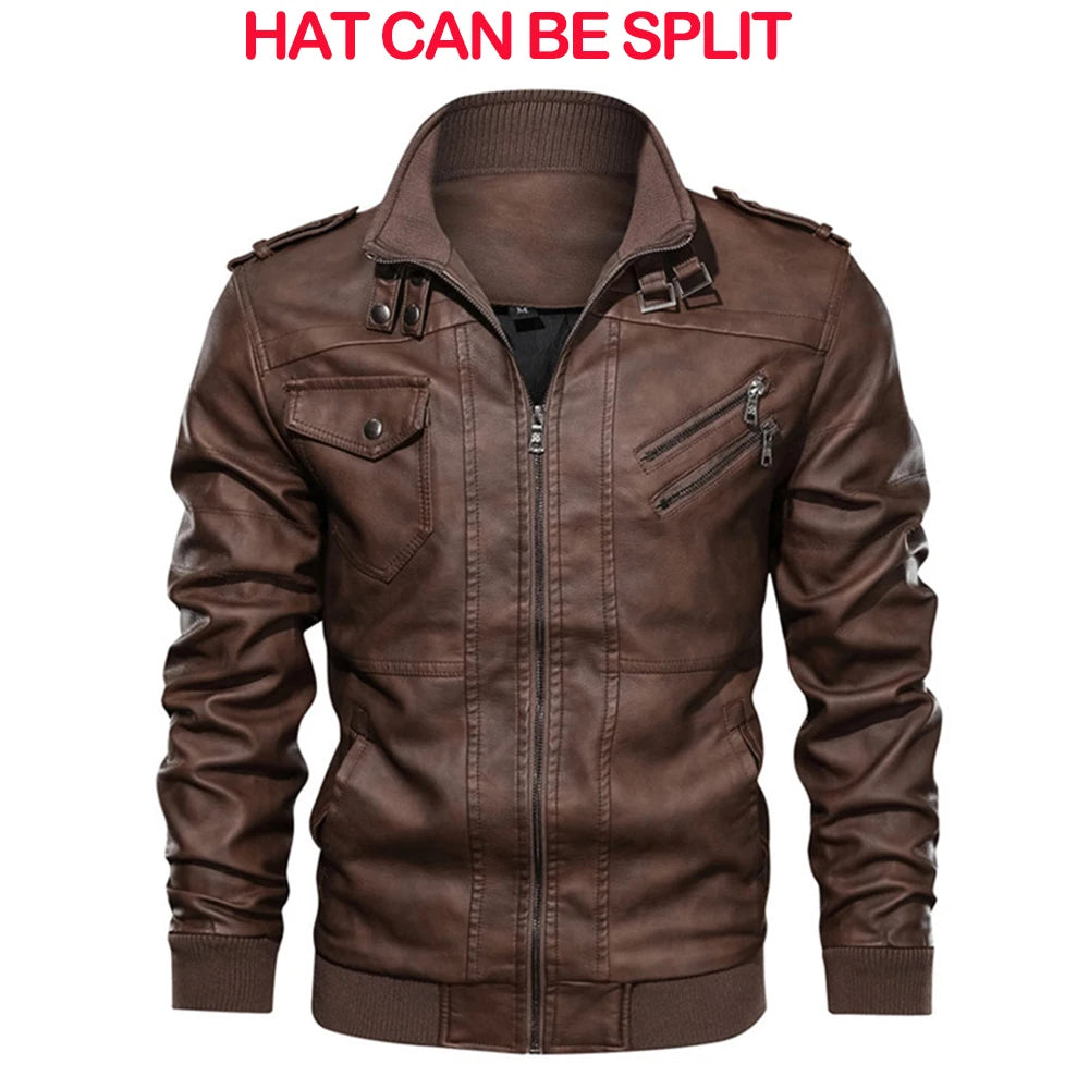 Hooded Motorcycle PU Jacket by RiderOut