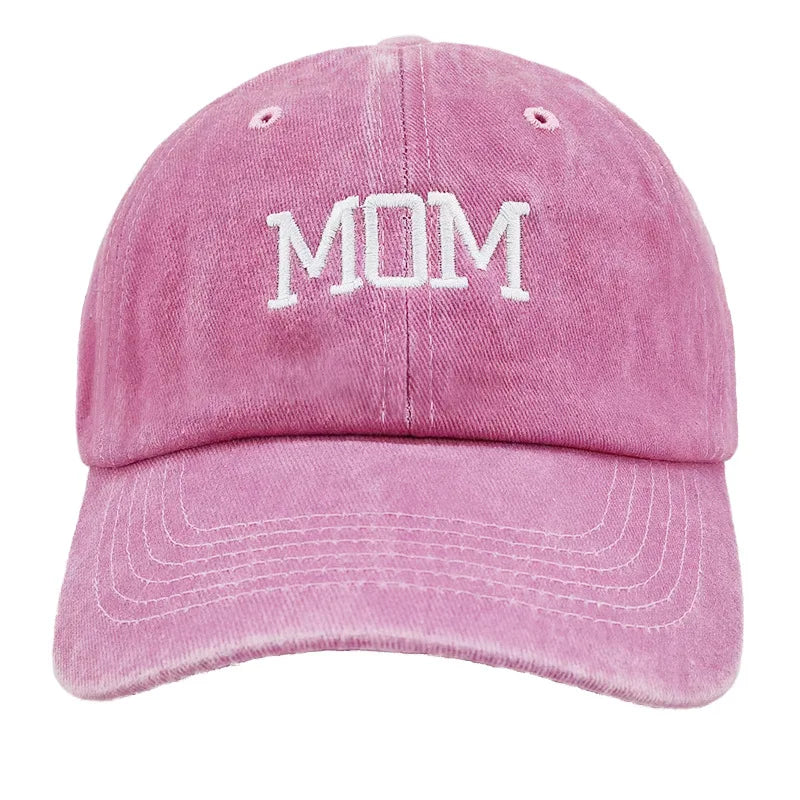Washed Cotton DAD MOM Embroidered Baseball Cap by RiderOut™