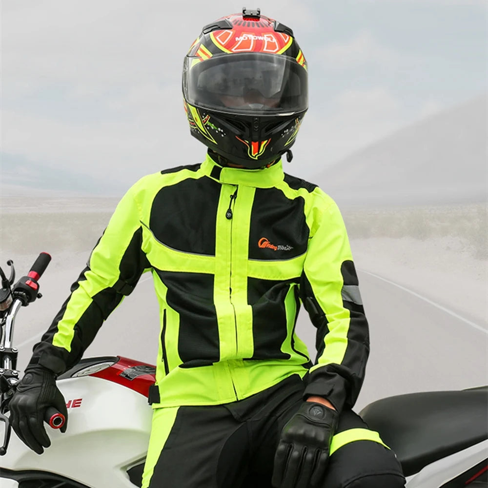High Visible Protective Pads Breathable Motorcycle Jacket by RiderOut