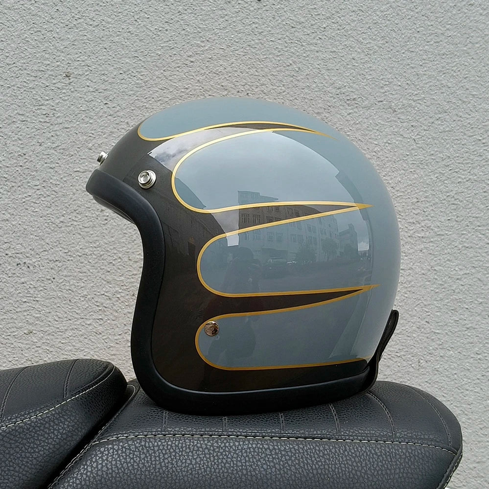Vintage Classic Motorcycle Helmet by RiderOut™