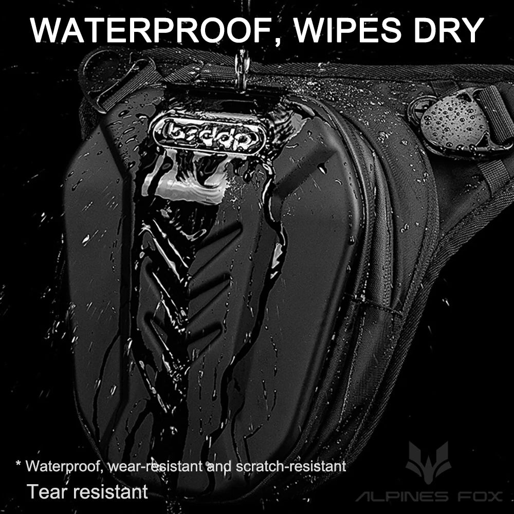 Waterproof Motorcycle Drop Leg Side Black Bag by RiderOut™