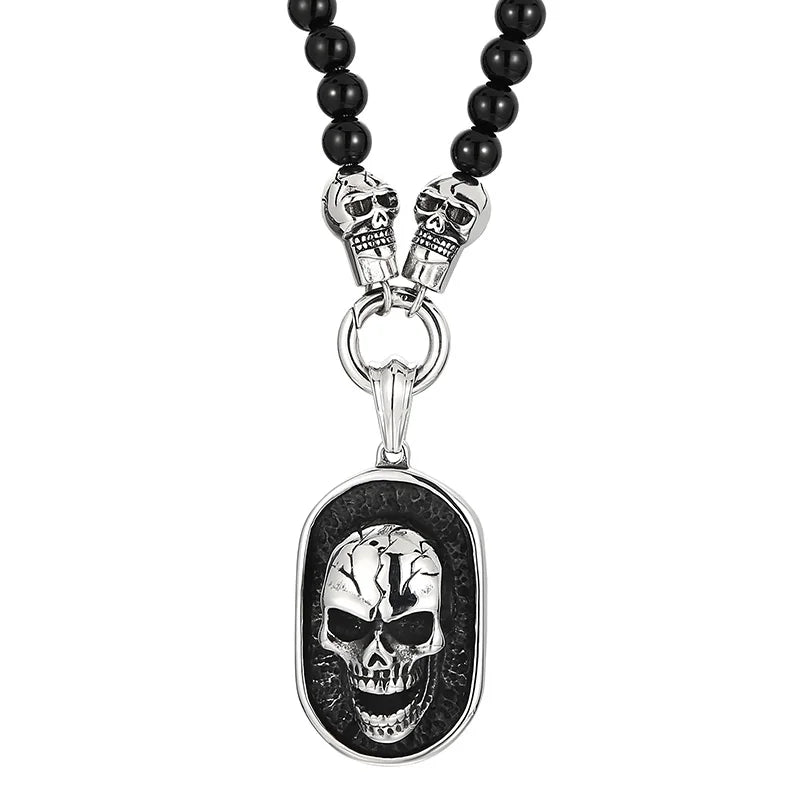 Rosary Beads Skull Pendant Necklace by RiderOut™
