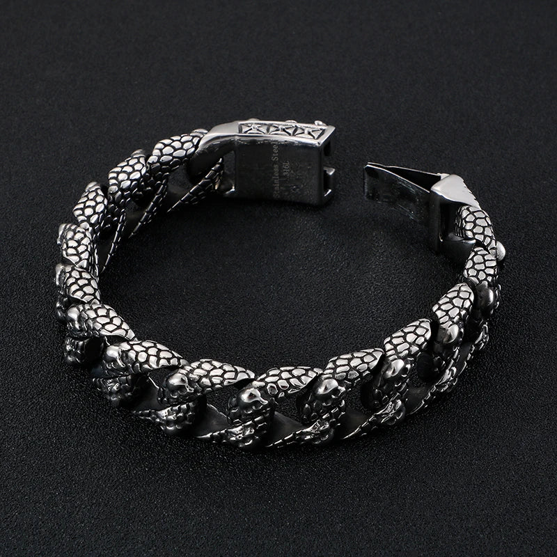 Gothic Skull Curb Chain Bracelets by RiderOut™