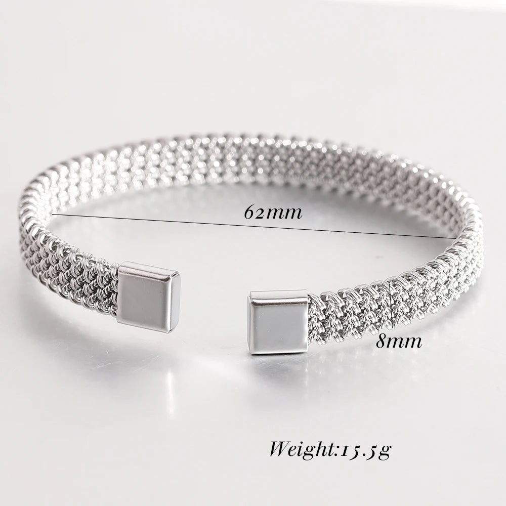 Woven Flat Mesh C-Shaped Chain Bracelet by RiderOut™